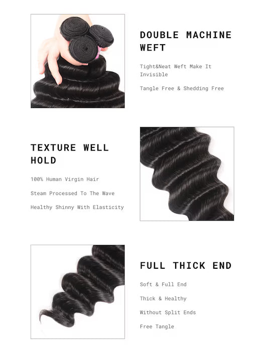 3pcs Deep Wave Virgin Human Hair