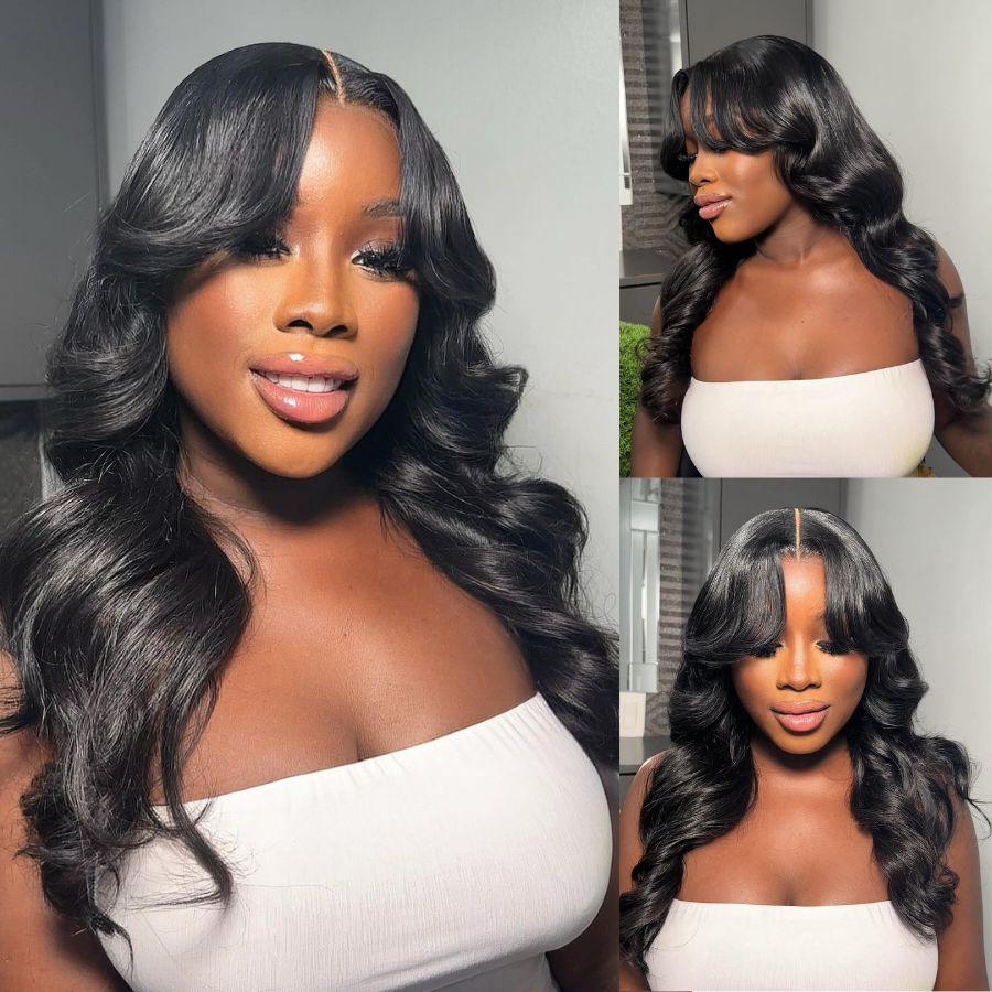 Curtain Bangs Wigs Pre-Everything 9X6 Wear Go Glueless Wig